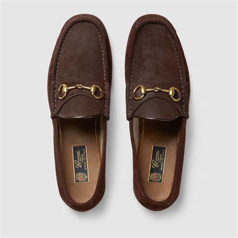 gucci men's 1953 horsebit studded suede loafer beige 311146|Brown Gucci 1953 Horsebit Loafers for Men.